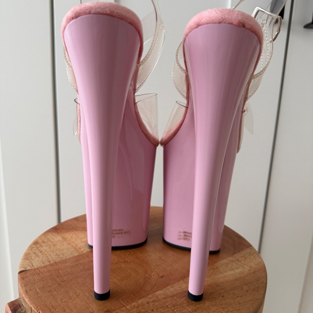 New Pleaser High Platform Heels 8 Inch - Size 5 - Pink - Picture 3 of 4